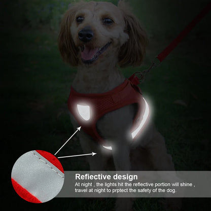 Juego de arnés reflectante para perros y gatos
