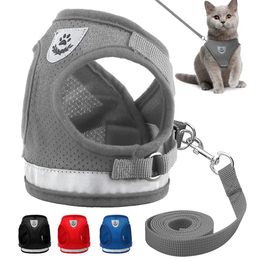 Juego de arnés reflectante para perros y gatos