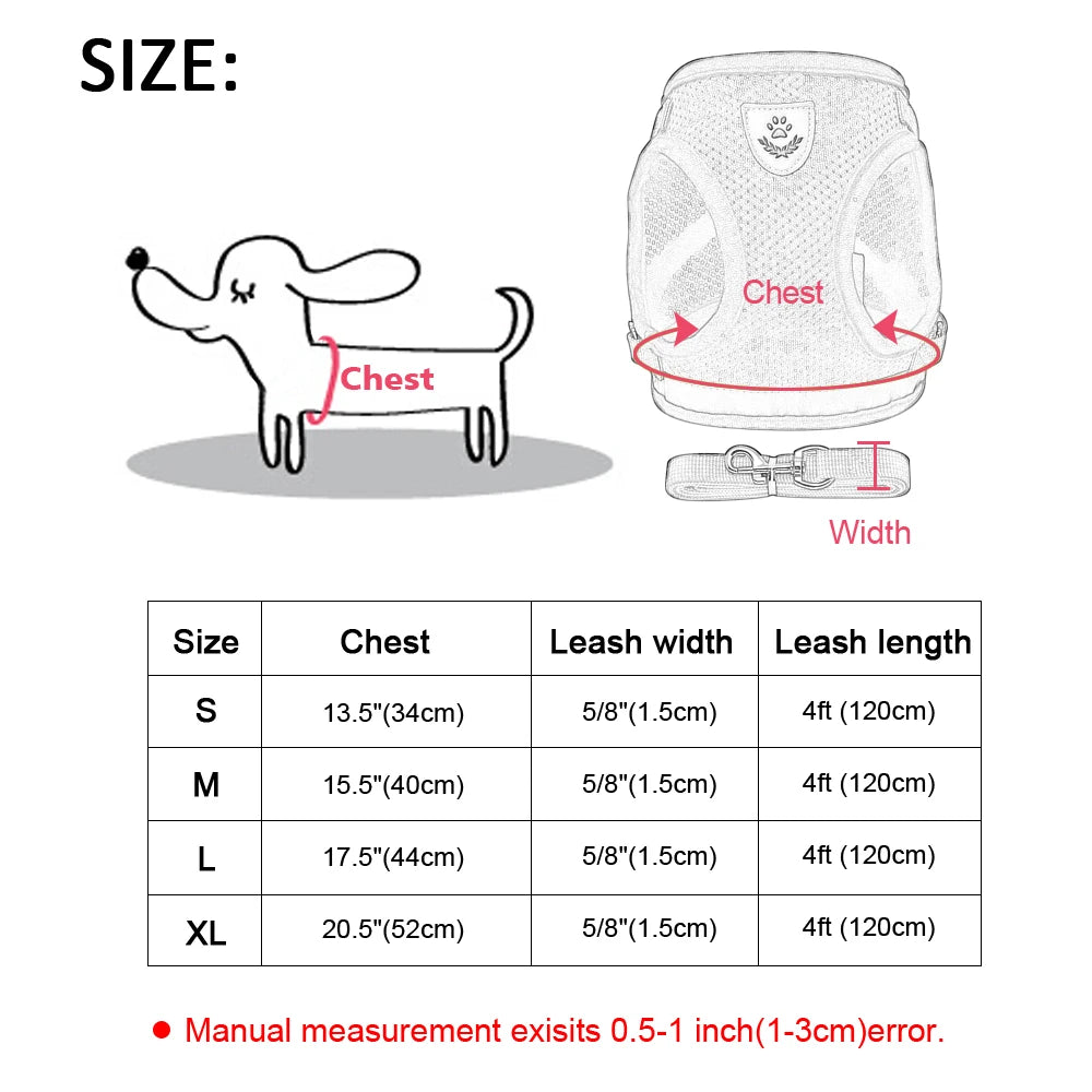 Juego de arnés reflectante para perros y gatos