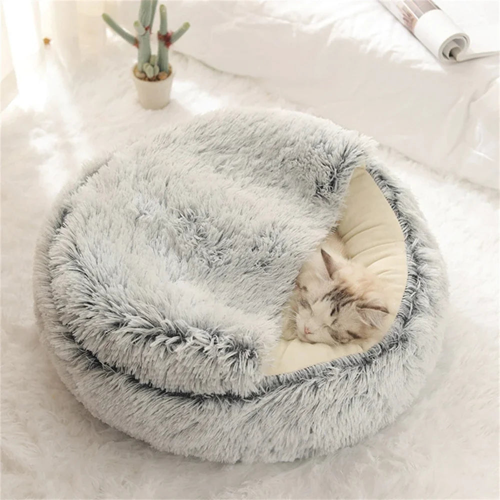 Cómoda cama de felpa para mascotas