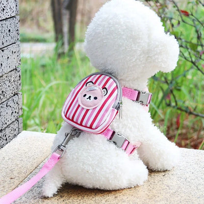 Mochila colorida para mascotas con correa