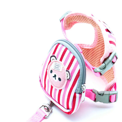 Mochila colorida para mascotas con correa