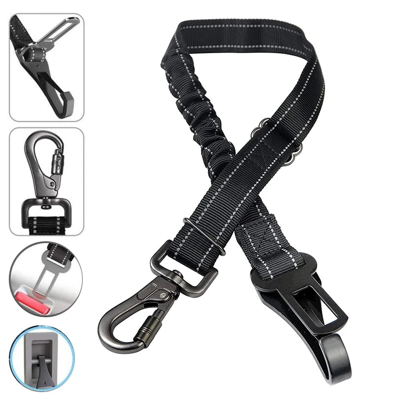Cinturón de seguridad reflectante para perros en el coche