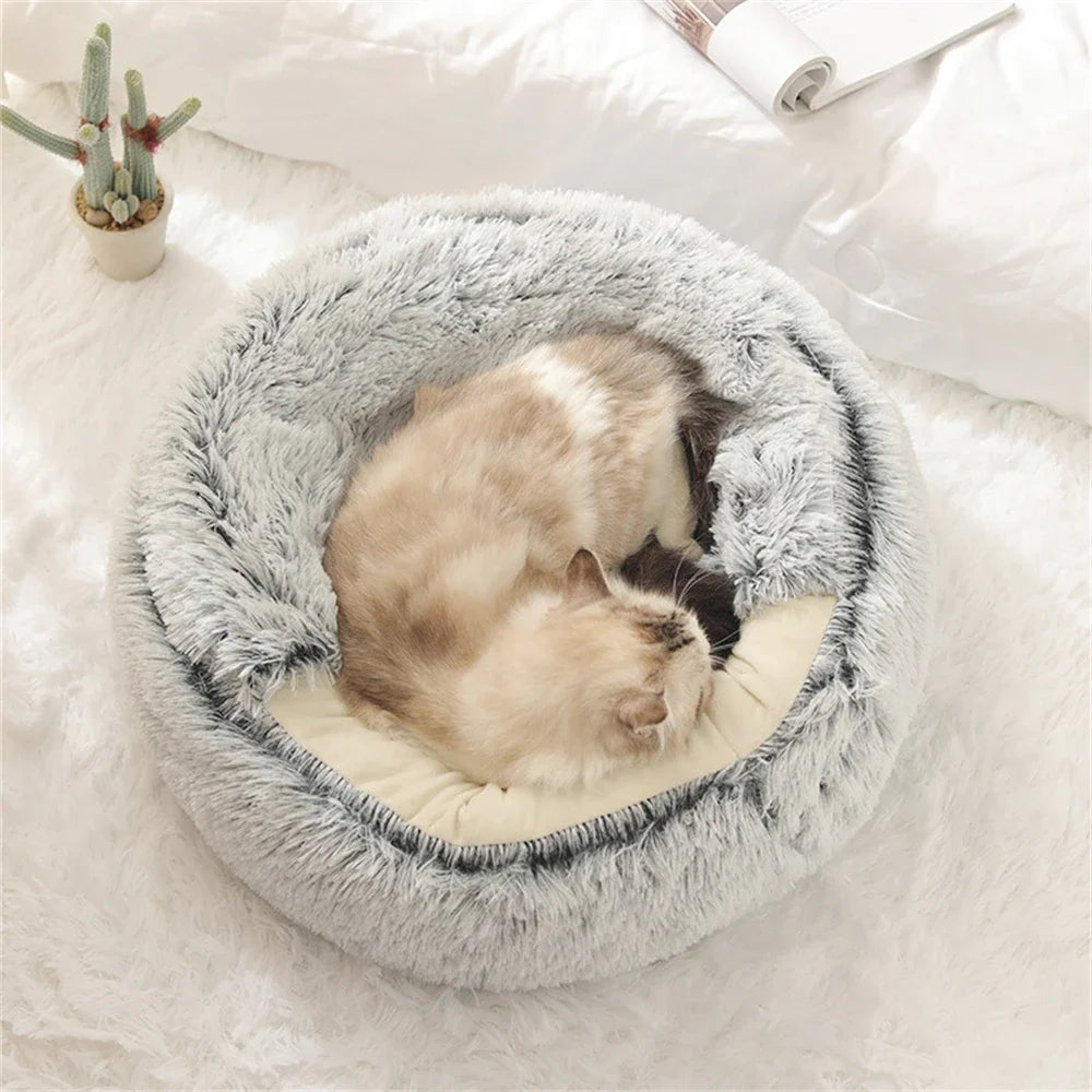 Cómoda cama de felpa para mascotas