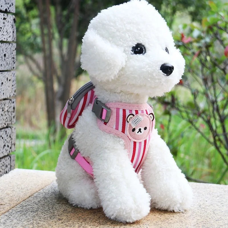 Mochila colorida para mascotas con correa