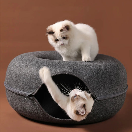 Acogedora cama túnel para gatos