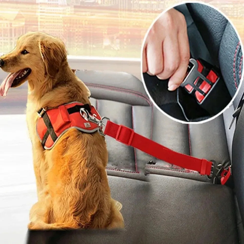 Cinturón de seguridad ajustable para mascotas en el automóvil
