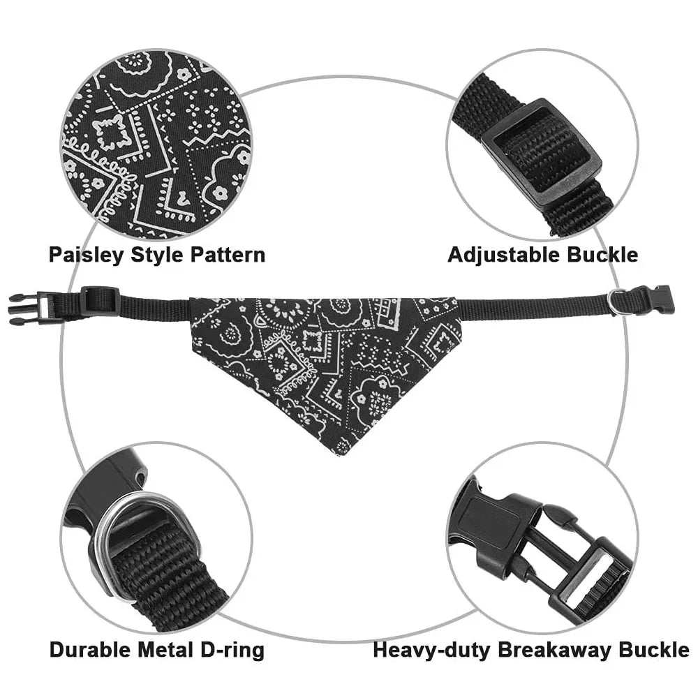 Elegante collar tipo bandana para mascotas
